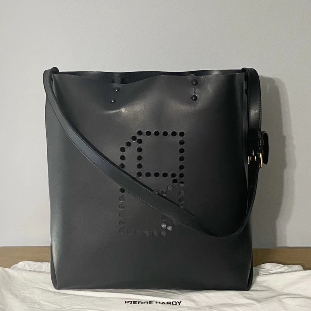 Pierre Hardy Black Bucket Leather Tote - Large